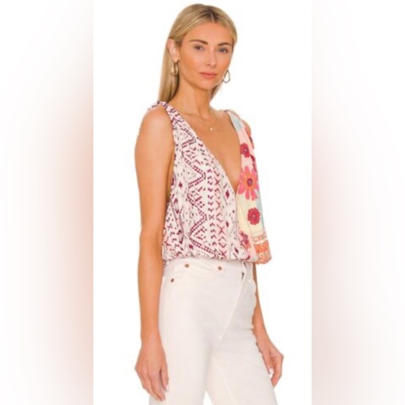 NEW FREE PEOPLE - Tied To You Tank with Floral Pattern in Medium - Picture 2 of 8